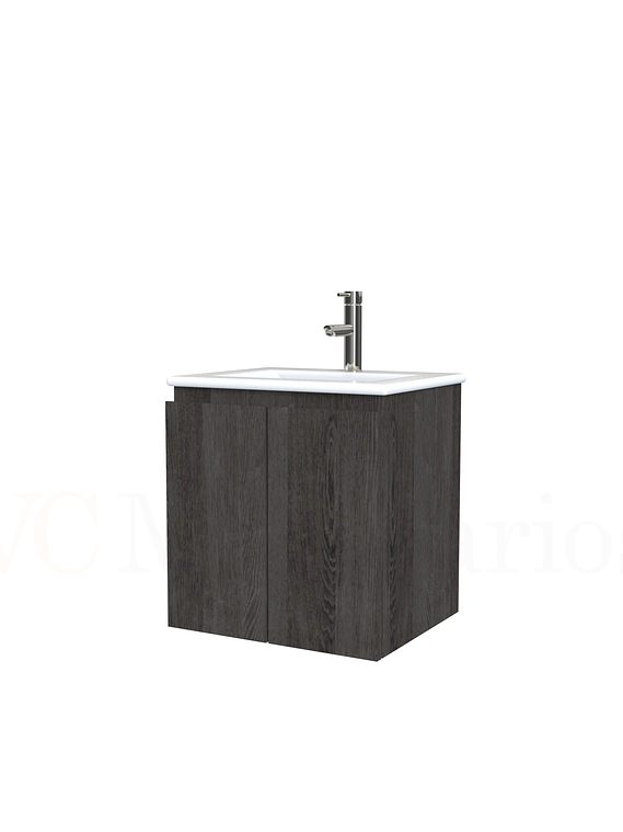 Mueble vanitorio aereo con cubierta de loza de 50 cm  /  M0-501-A / Espresso 1