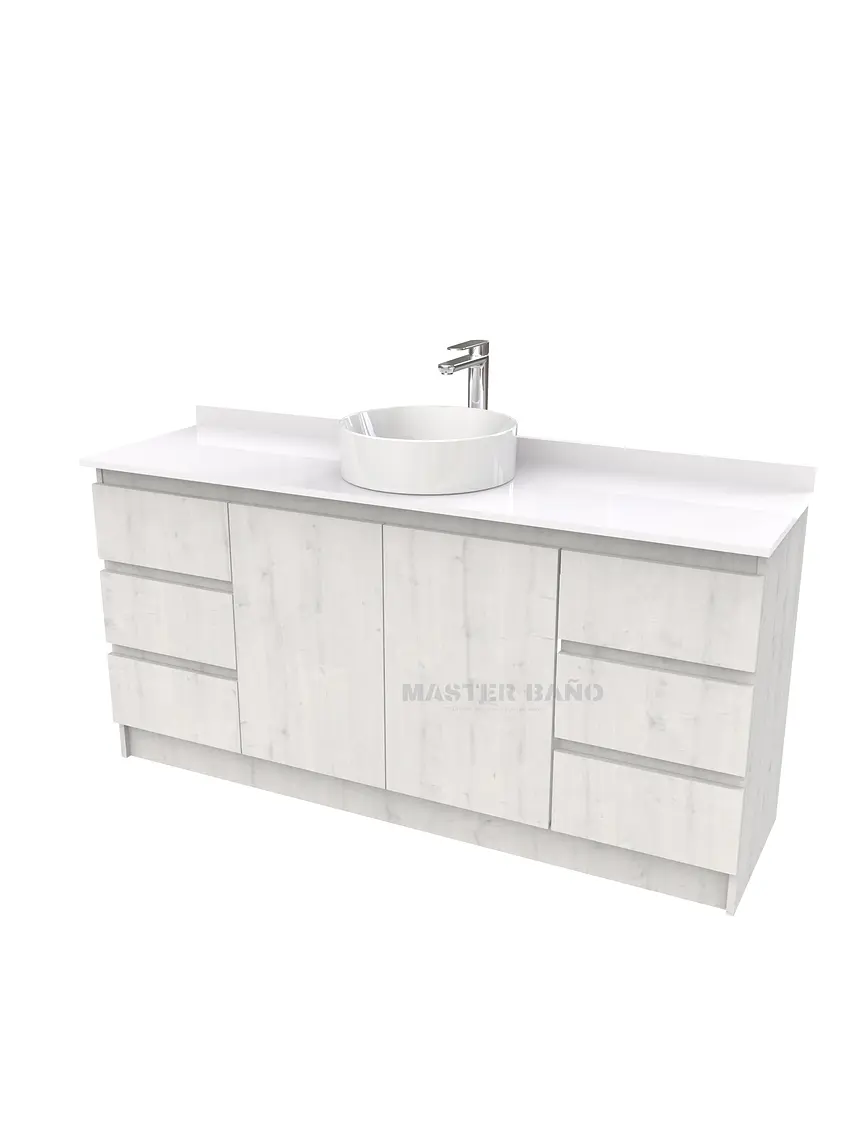 Mueble Vanitorio al piso para lavamanos sobreponer simple de 170 cm M2-1730-SPA / Alaska 1