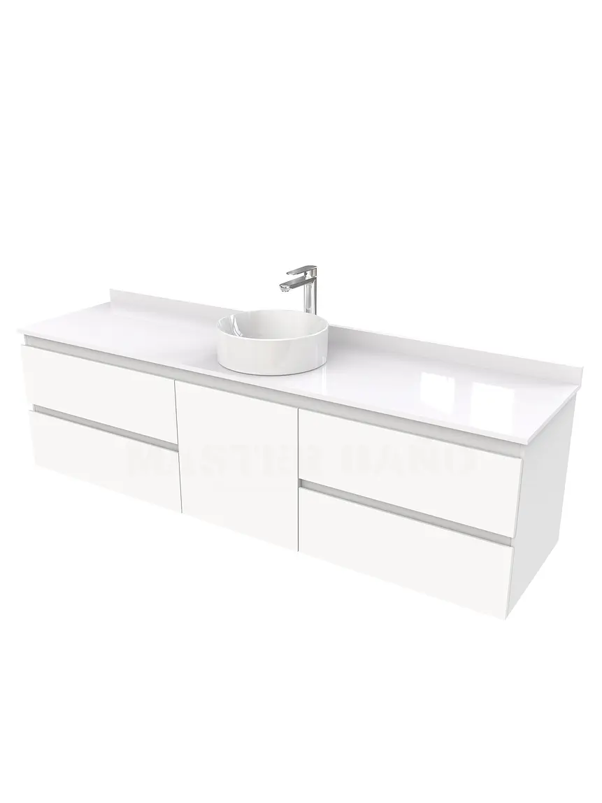 Mueble Vanitorio  aereo para lavamanos sobreponer simple de 170 cm M2-1730-SPA / Blanco 1