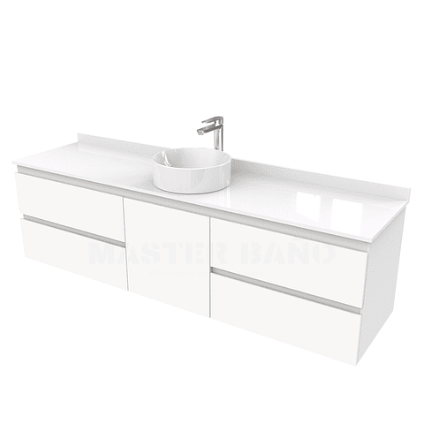 Mueble Vanitorio  aereo para lavamanos sobreponer simple de 170 cm M2-1730-SPA / Blanco