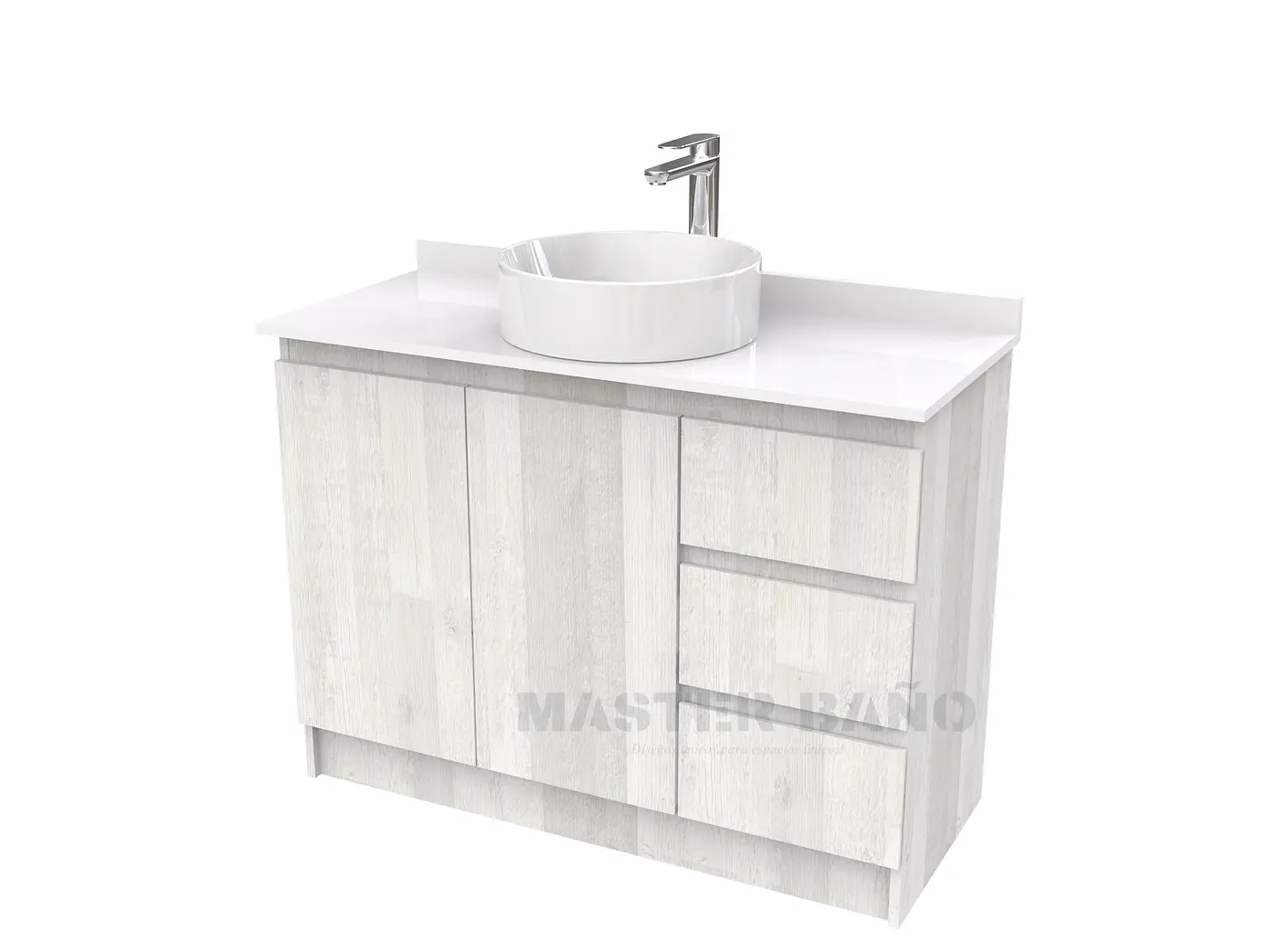 Mueble Vanitorio al piso para lavamanos sobreponer simple de 100 cm M2-1030-SPA / Legno 1