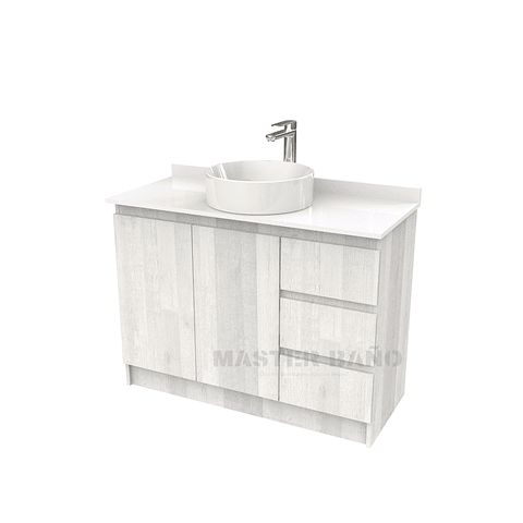 Mueble Vanitorio al piso para lavamanos sobreponer simple de 100 cm M2-1030-SPA / Legno