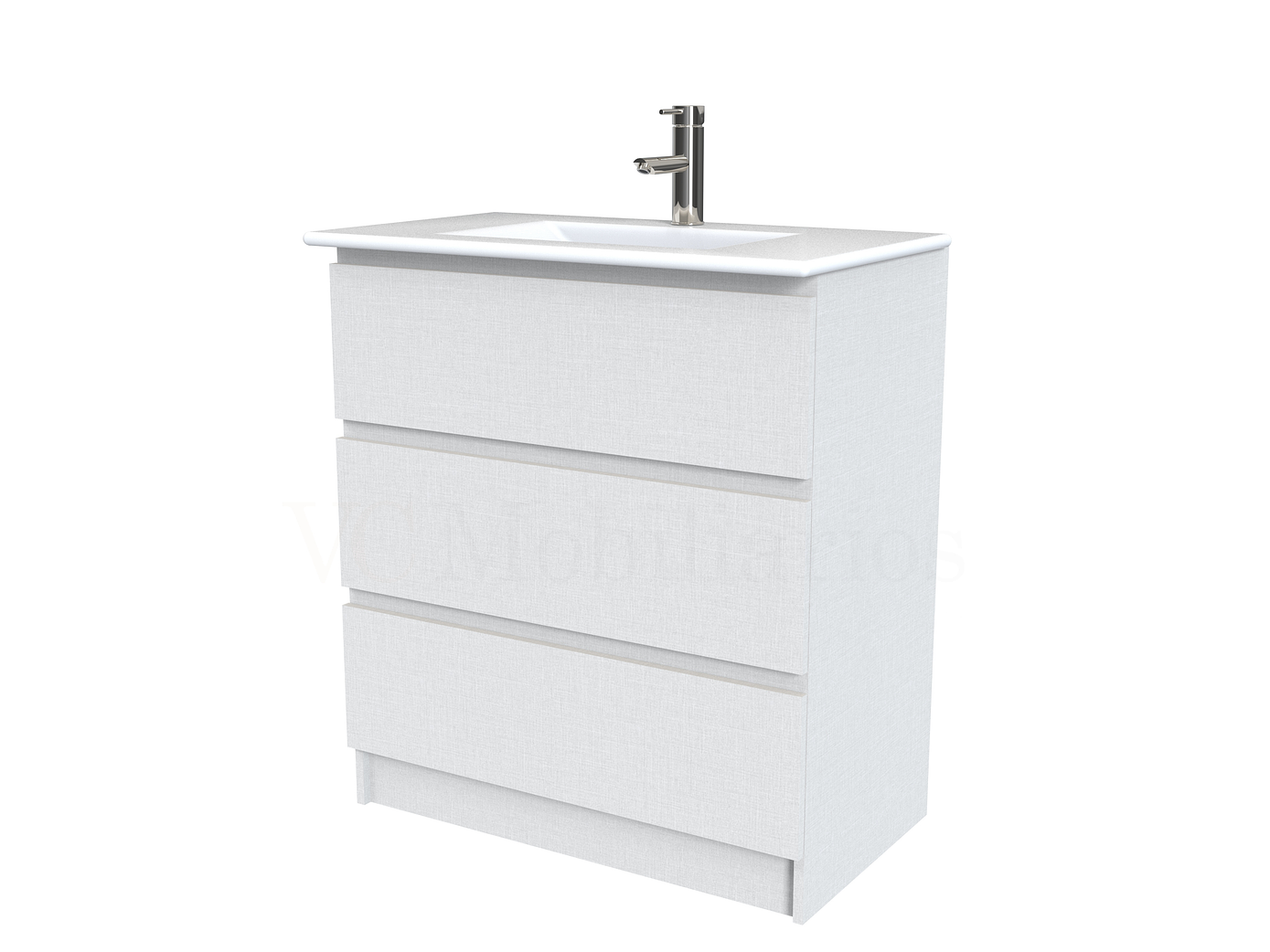 Mueble vanitorio al piso  de 80  cm con cubierta de loza M3-801  / Giorno 1