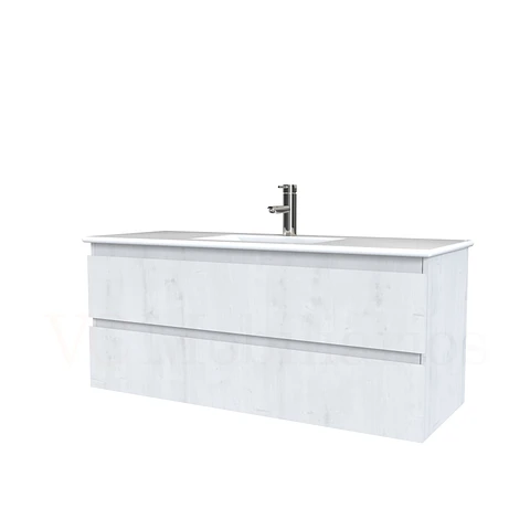 Mueble vanitorio aereo con cubierta de loza de 100 cm / M3-1001-A / Alaska