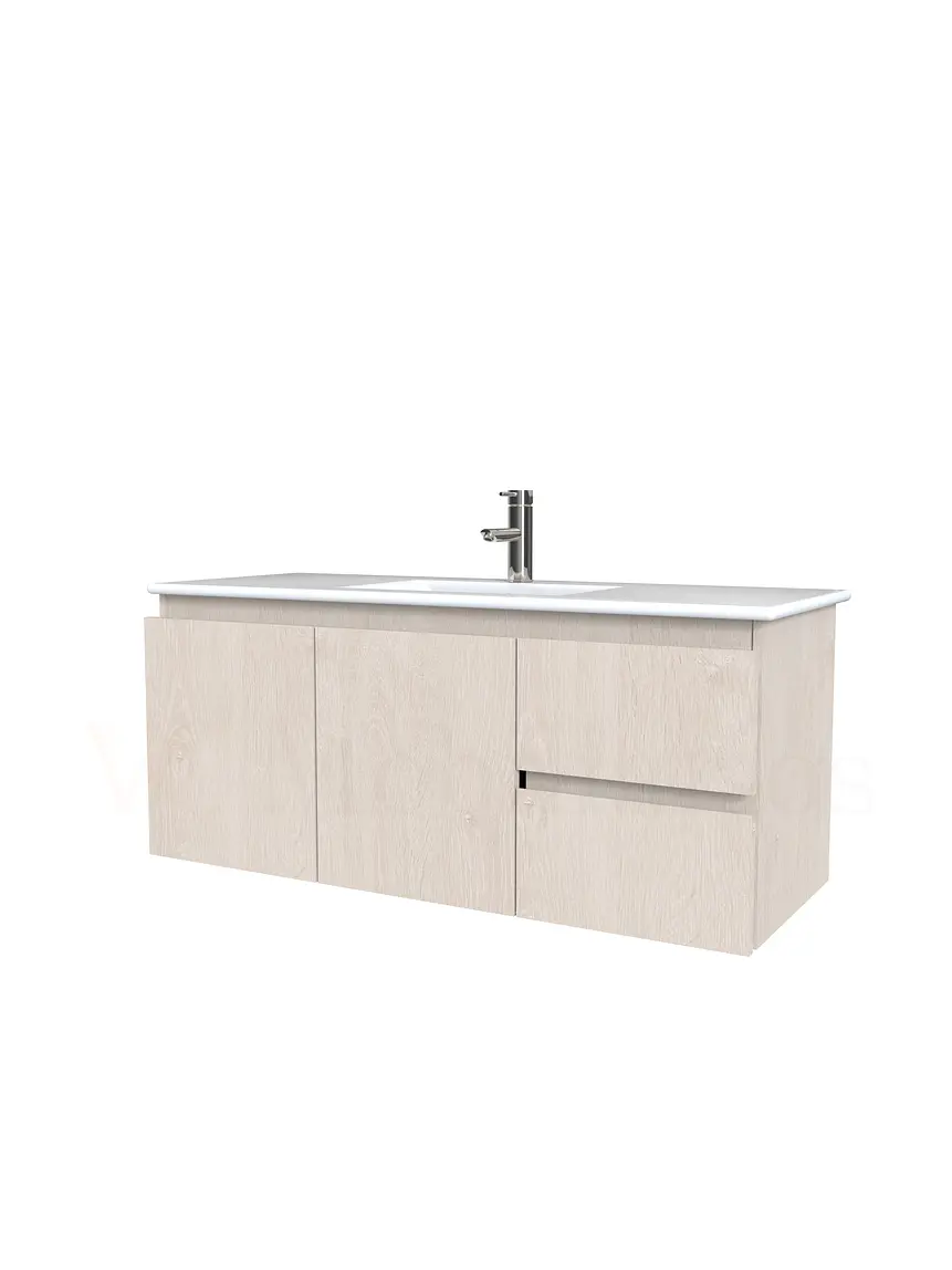 Mueble vanitorio aereo con cubierta de loza de 100 cm / M2-1001-A / Provenzal 1