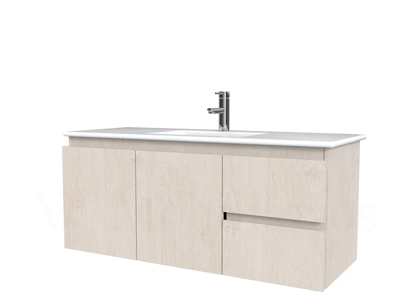 Mueble vanitorio aereo con cubierta de loza de 100 cm / M2-1001-A / Provenzal 1