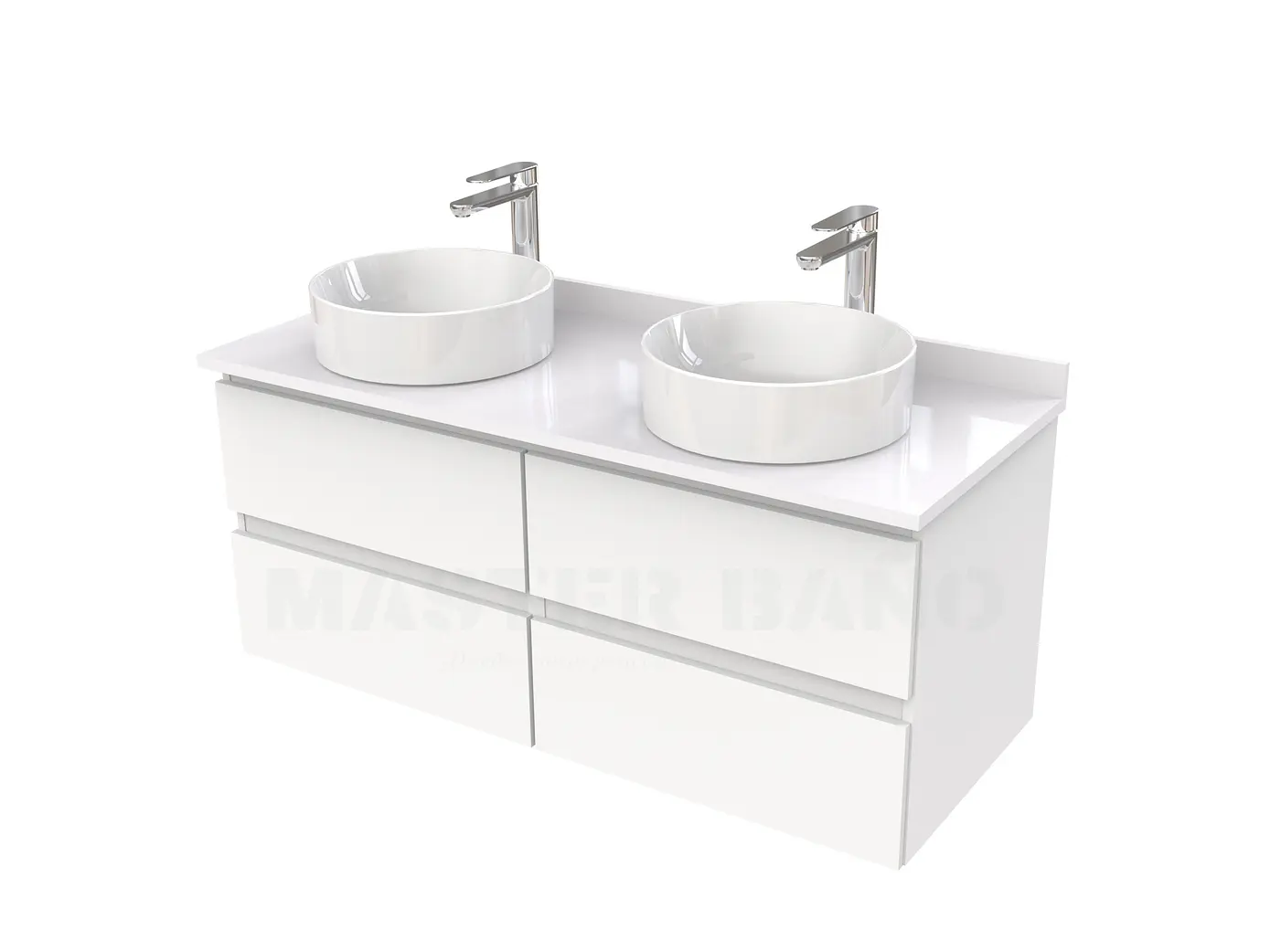Mueble Vanitorio  para lavamanos sobreponer simple de 120 cm M4-1230-SPA / Blanco 1