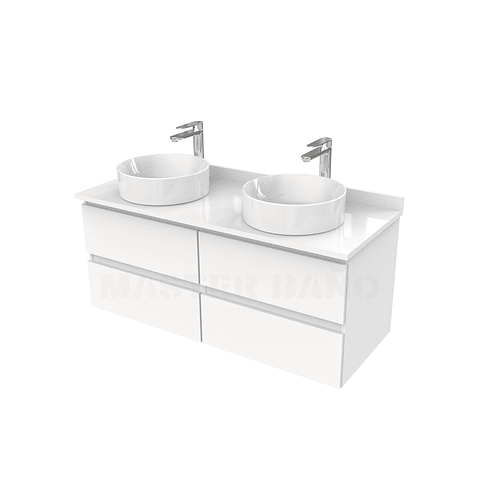 Mueble Vanitorio  para lavamanos sobreponer simple de 120 cm M4-1230-SPA / Blanco