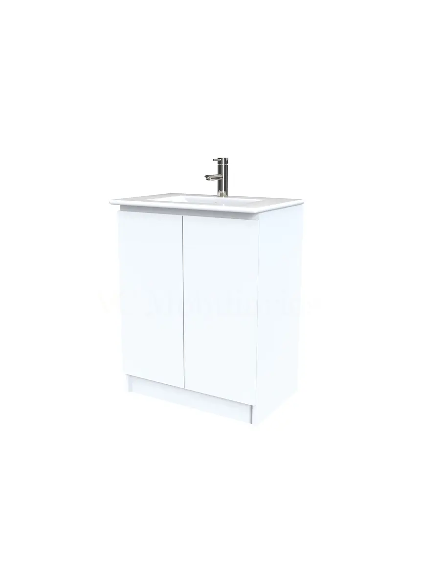 Mueble vanitorio al piso  de 50  cm con cubierta de loza M0-501  / Blanco 1