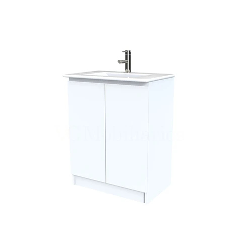 Mueble vanitorio al piso  de 50  cm con cubierta de loza M0-501  / Blanco