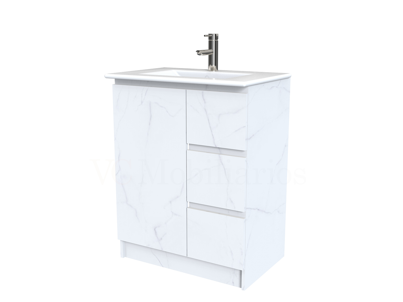 Mueble vanitorio al piso  de 60  cm con cubierta de loza M2-601  / Marmara 1