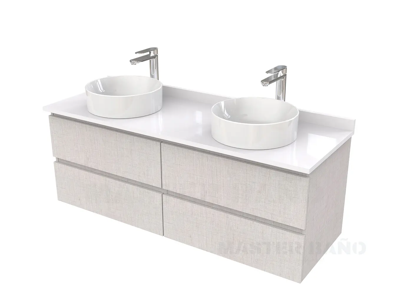 Mueble Vanitorio  para lavamanos sobreponer simple de 160 cm M4-1630-SPA / Giorno 1