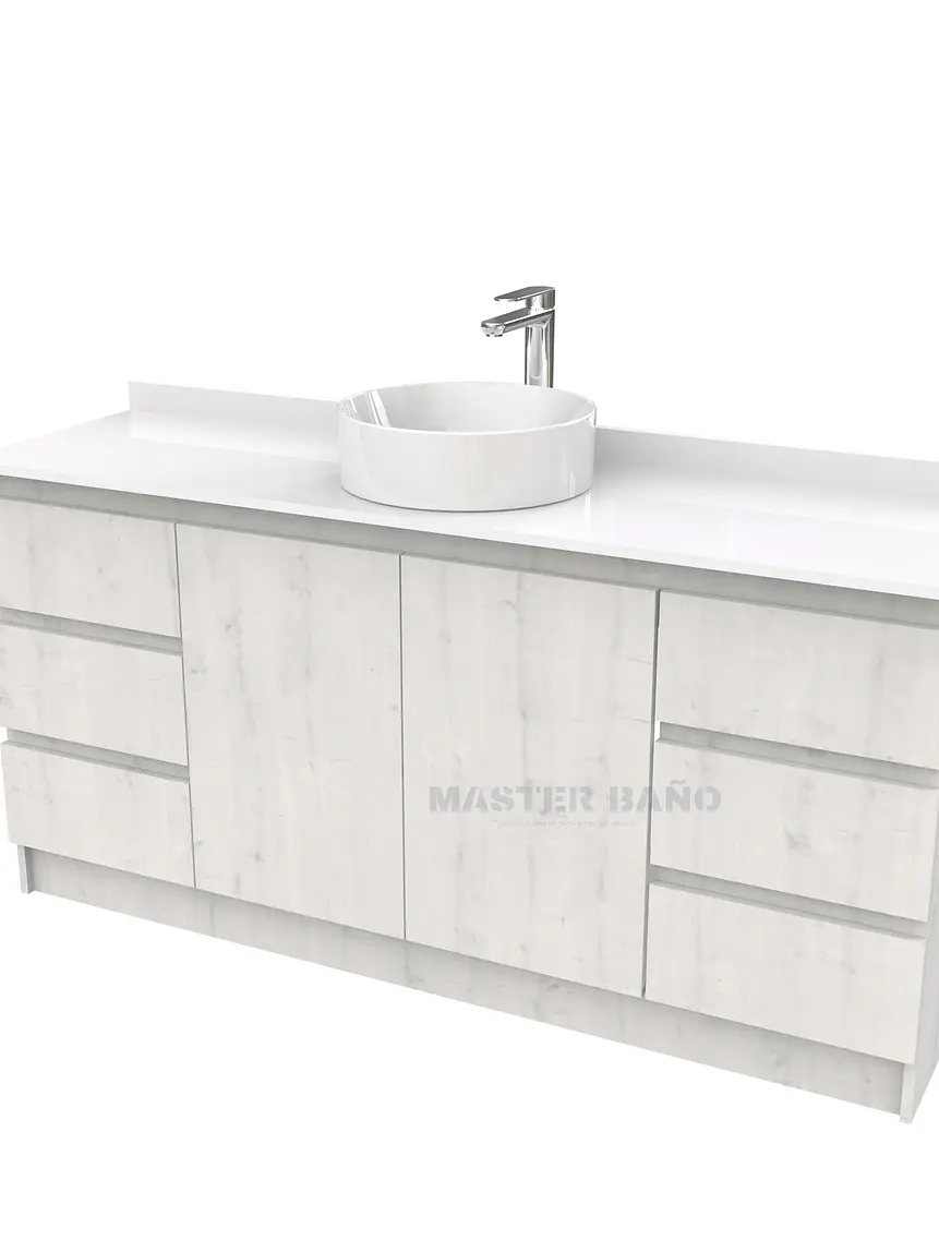 Mueble Vanitorio al piso para lavamanos sobreponer simple de 160 cm M2-1630-SPA / Alaska 1