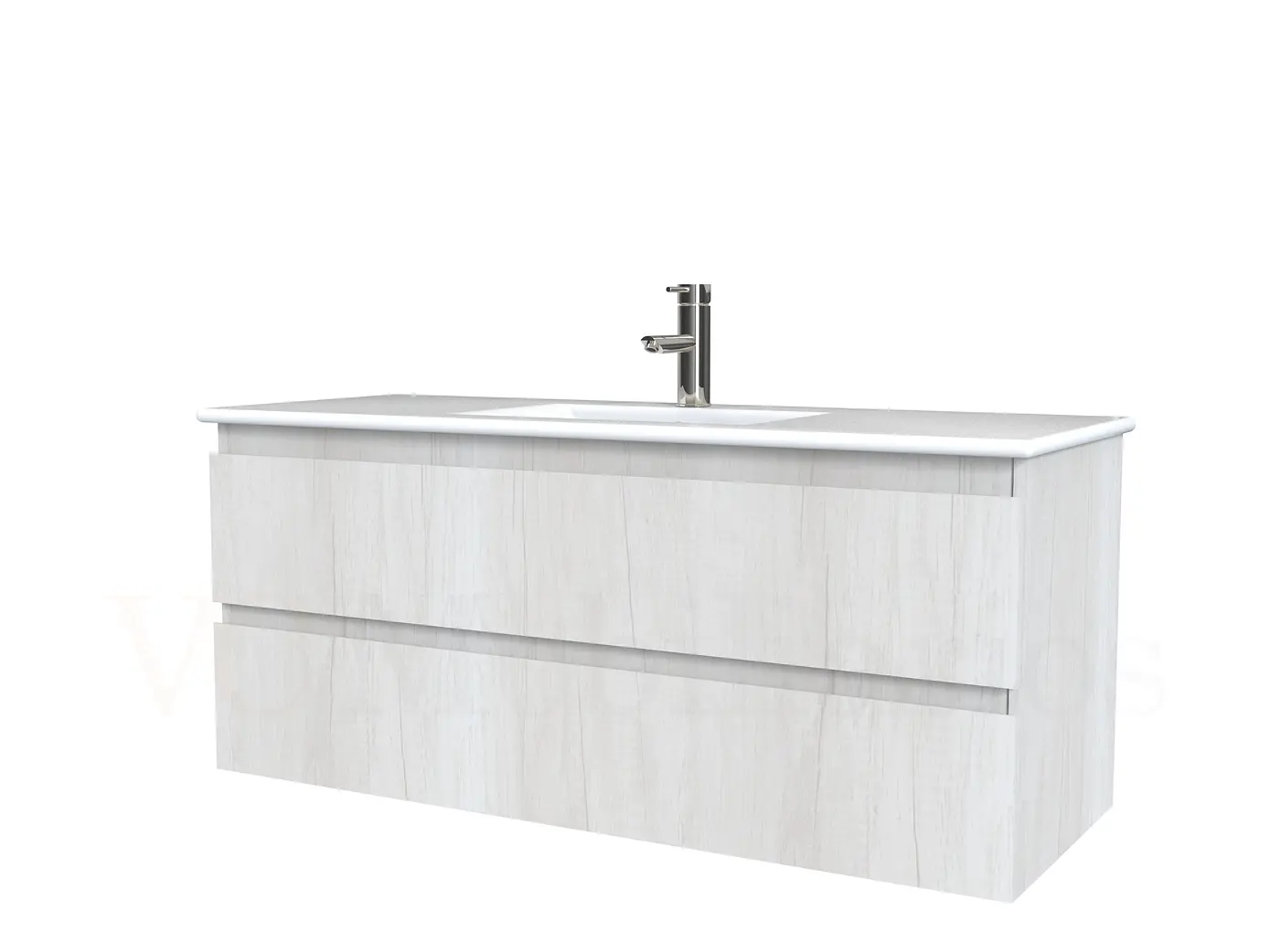 Mueble vanitorio aereo con cubierta de loza de 100 cm / M3-1001-A / Toscana 1