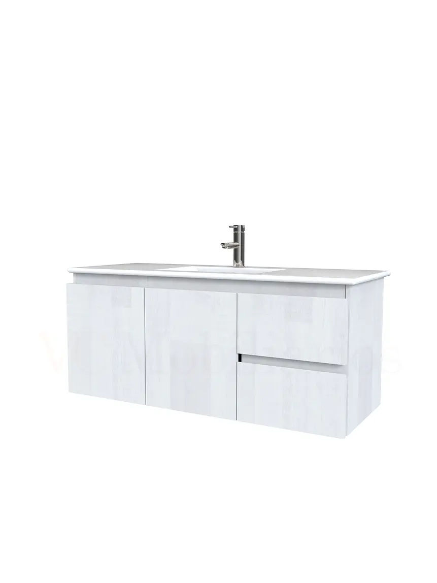 Mueble vanitorio aereo con cubierta de loza de 100 cm / M2-1001-A / Legno 2