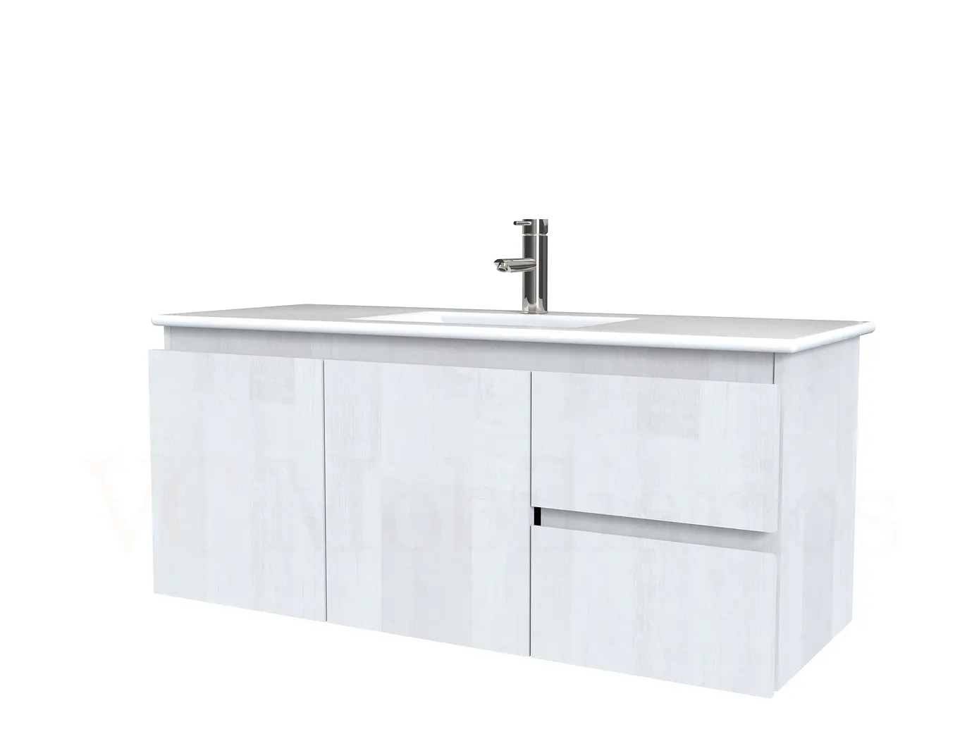 Mueble vanitorio aereo con cubierta de loza de 100 cm / M2-1001-A / Legno 2