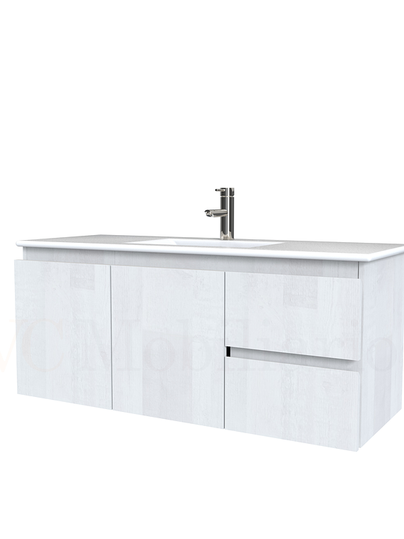 Mueble vanitorio aereo con cubierta de loza de 100 cm / M2-1001-A / Legno 1