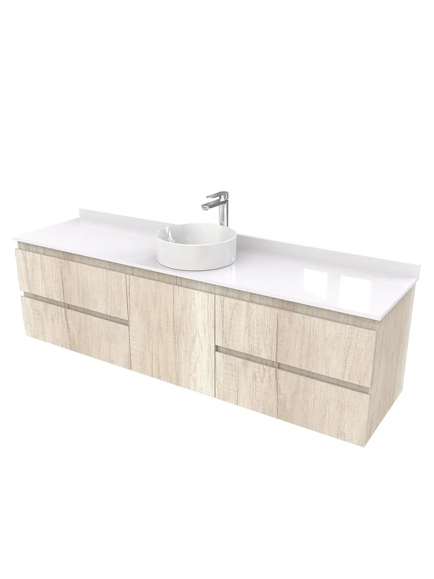 Mueble Vanitorio  aereo para lavamanos sobreponer simple de 180 cm M2-1830-SPA / Toscana 1