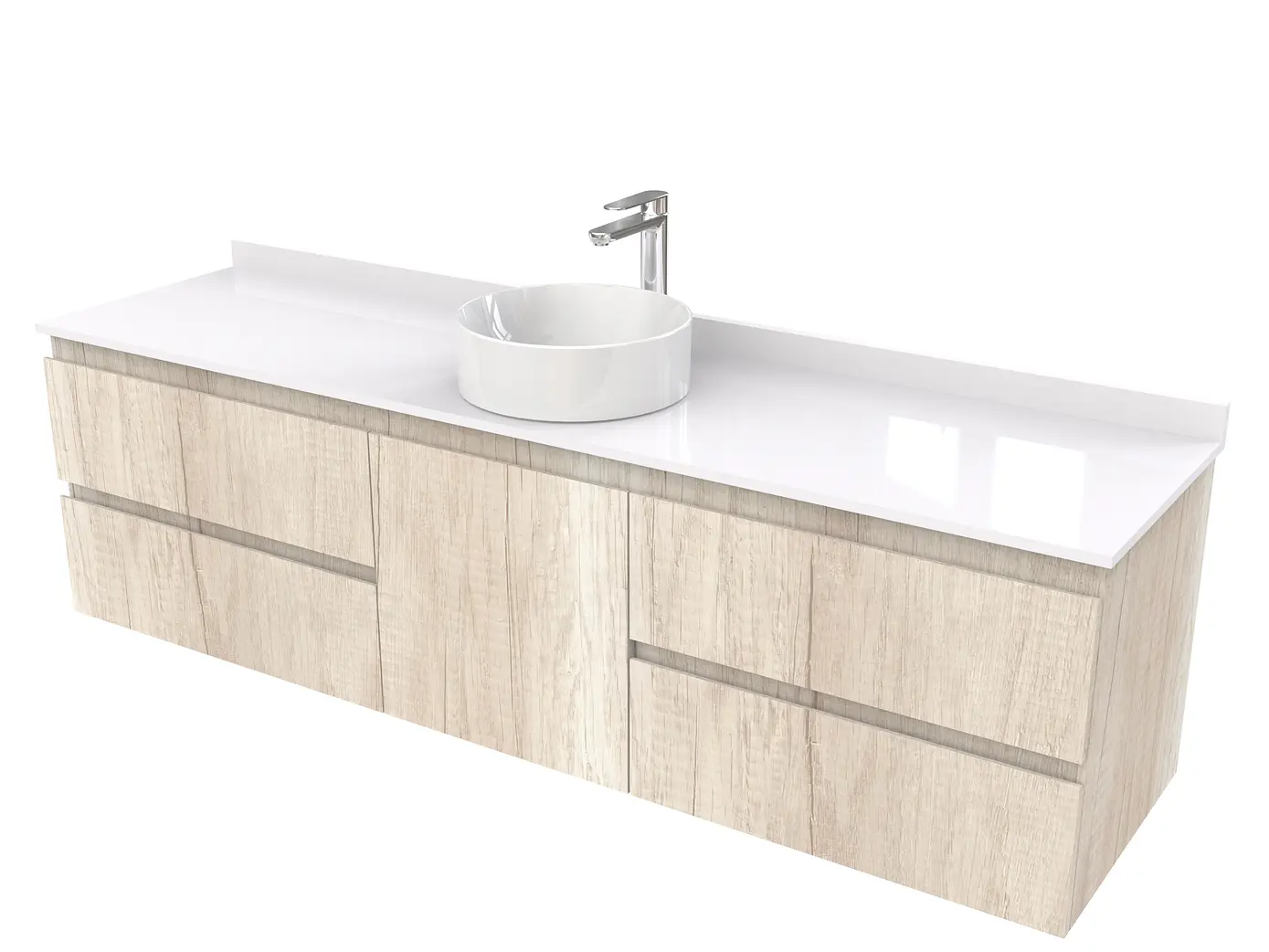 Mueble Vanitorio  aereo para lavamanos sobreponer simple de 180 cm M2-1830-SPA / Toscana 1