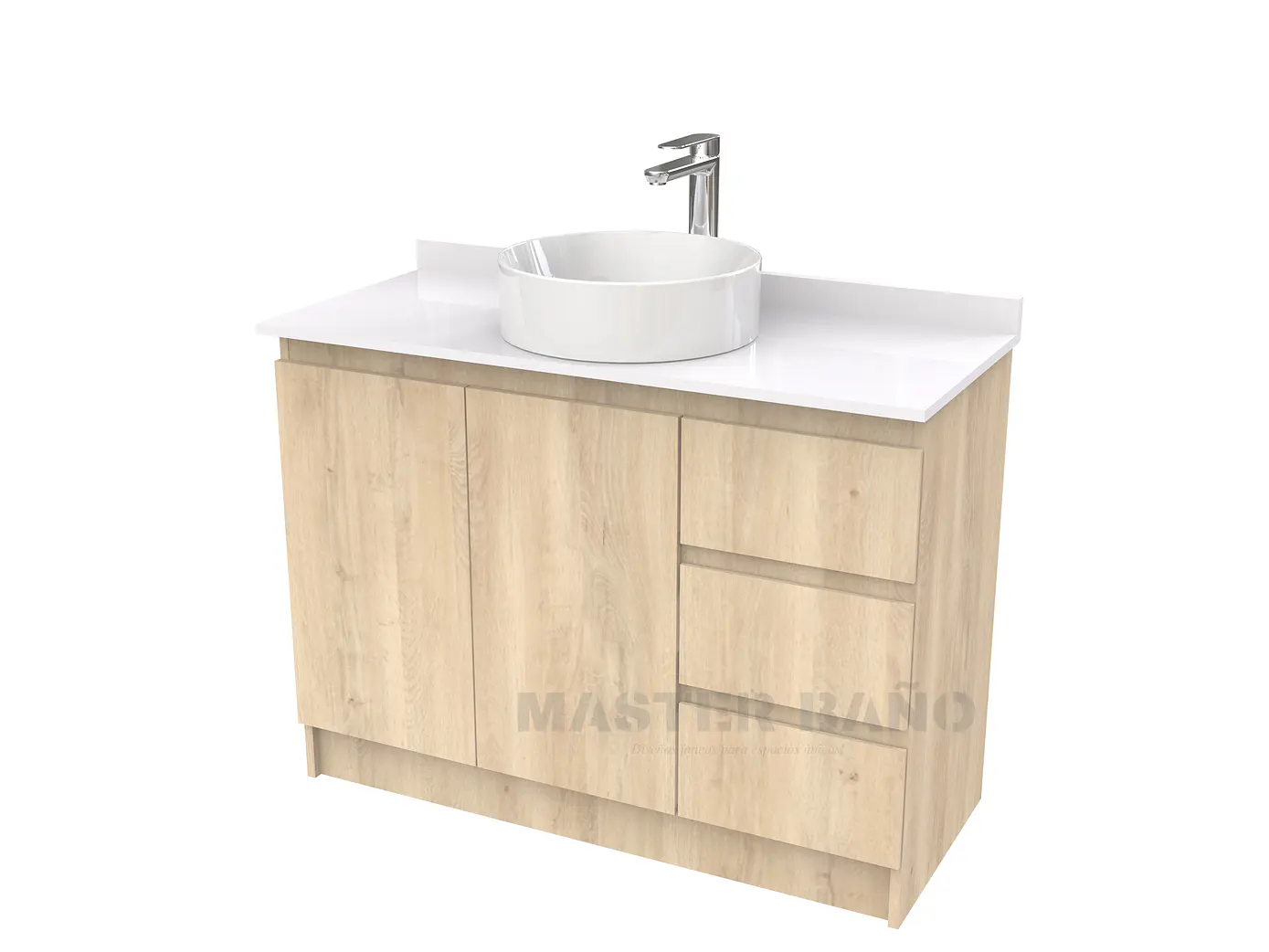Mueble Vanitorio al piso para lavamanos sobreponer simple de 100 cm M2-1030-SPA / Jerez 1