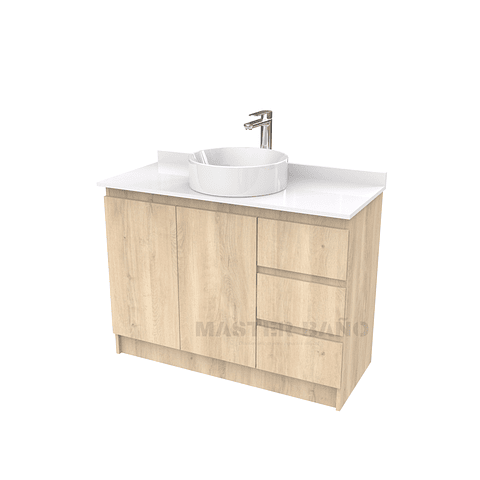 Mueble Vanitorio al piso para lavamanos sobreponer simple de 100 cm M2-1030-SPA / Jerez