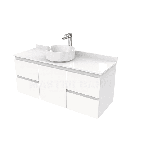 Mueble Vanitorio  aereo para lavamanos sobreponer simple de 120 cm M2-1230-SPA / Blanco