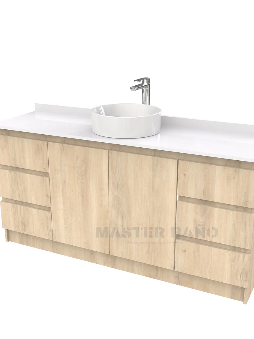 Mueble Vanitorio al piso para lavamanos sobreponer simple de 200 cm M2-2030-SPA / Jerez 1