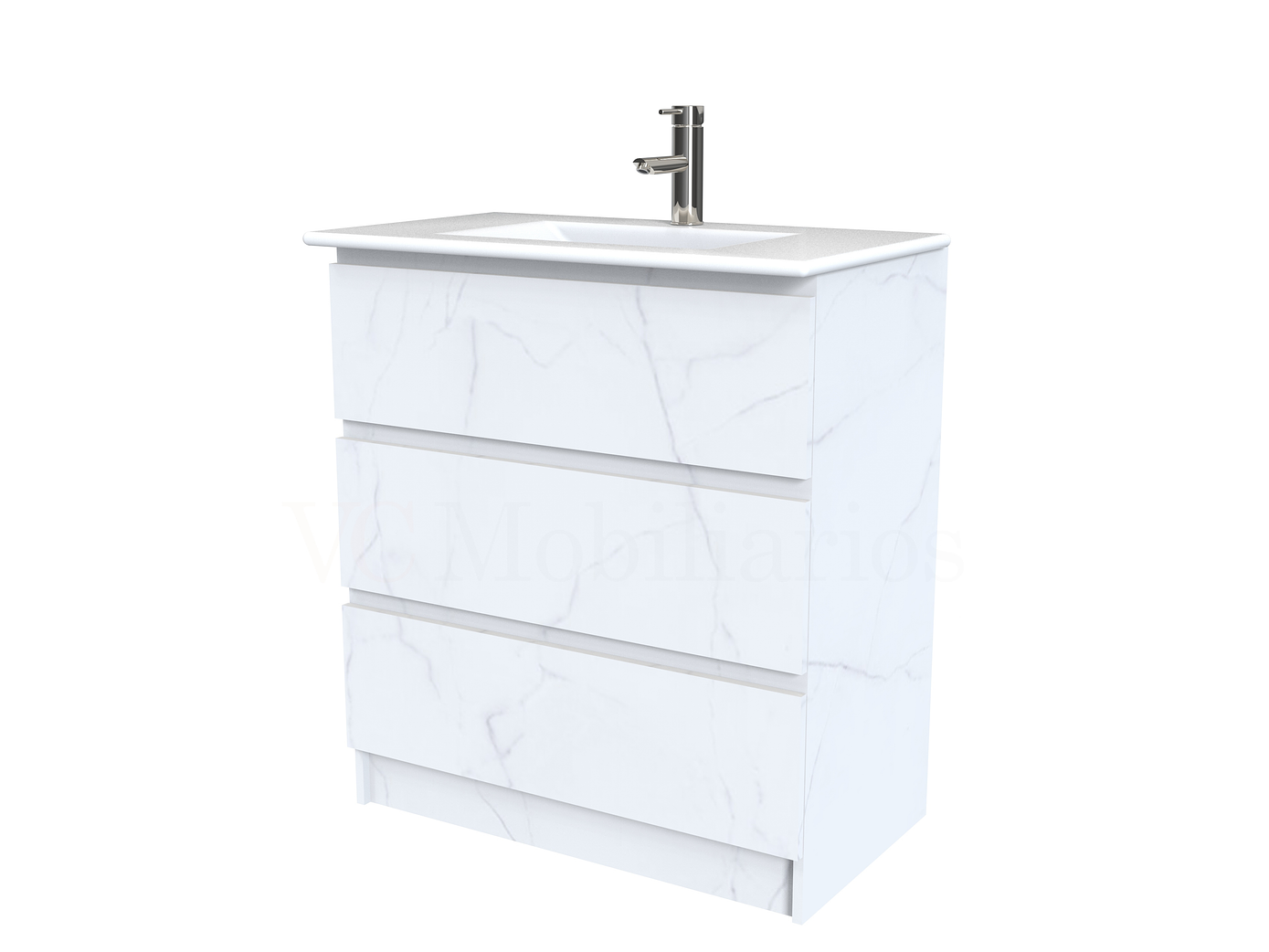 Mueble vanitorio al piso  de 90  cm con cubierta de loza M3-901  / Marmara 1