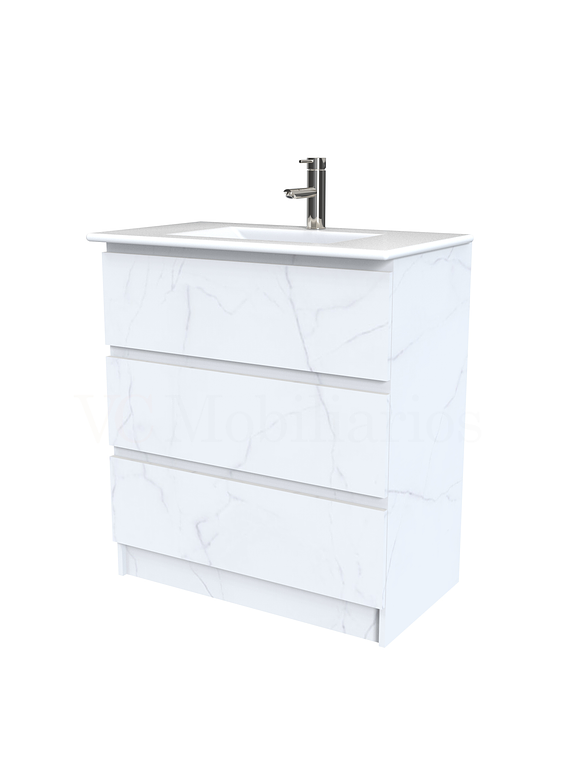 Mueble vanitorio al piso  de 90  cm con cubierta de loza M3-901  / Marmara 1