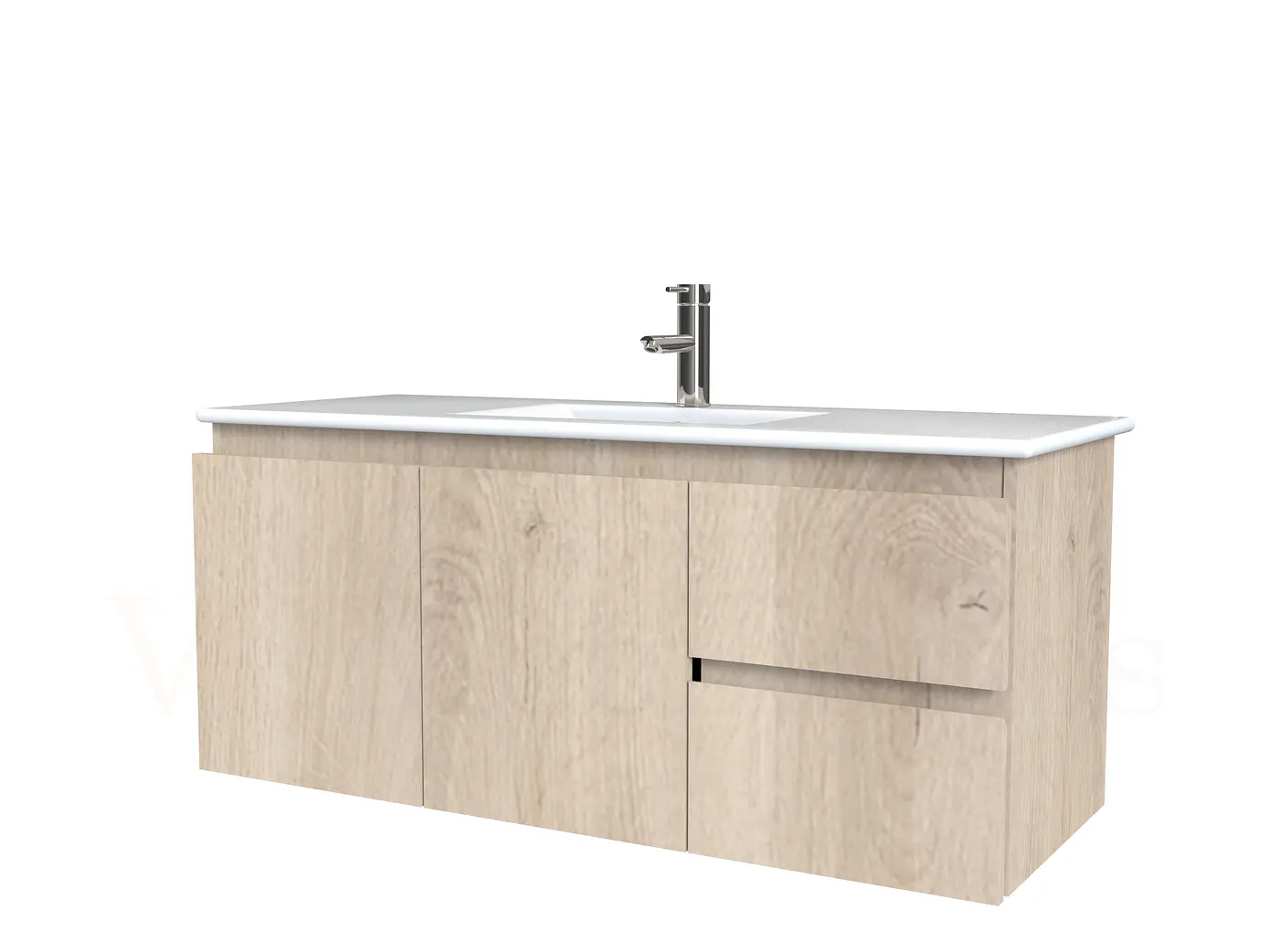 Mueble vanitorio aereo con cubierta de loza de 100 cm / M2-1001-A /Jerez 2