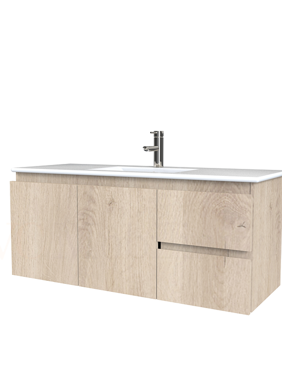 Mueble vanitorio aereo con cubierta de loza de 100 cm / M2-1001-A /Jerez 1