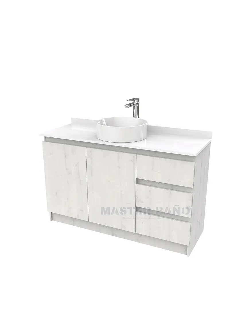 Mueble Vanitorio al piso para lavamanos sobreponer simple de 150 cm M2-1530-SPA / Alaska 1