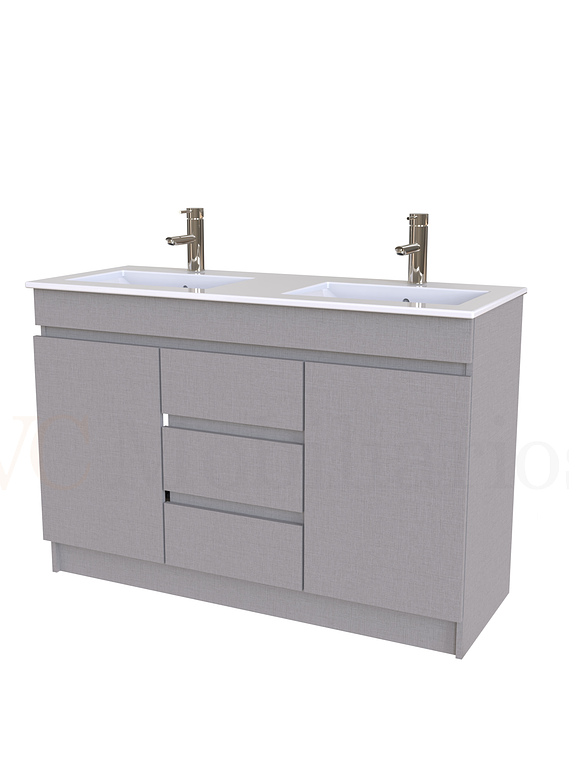 Mueble vanitorio doble al piso de 120 cm con cubierta de loza / M2-1201-D / Notte 1