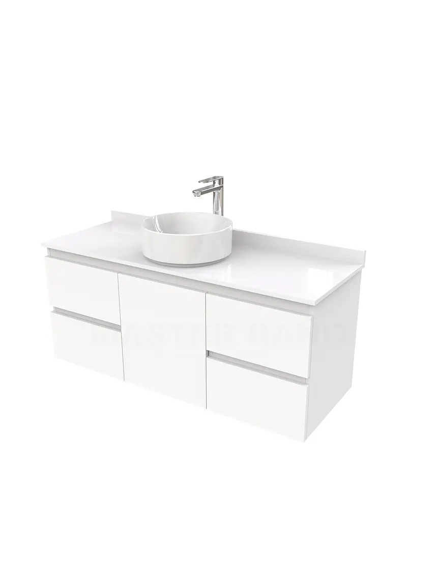 Mueble Vanitorio  aereo para lavamanos sobreponer simple de 130 cm M2-1330-SPA / Blanco 1