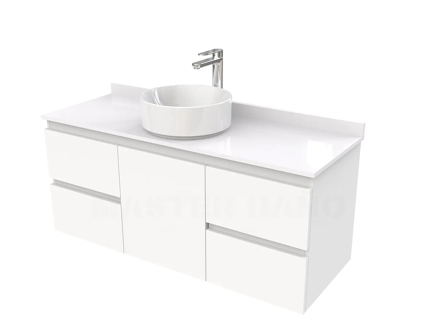 Mueble Vanitorio  aereo para lavamanos sobreponer simple de 130 cm M2-1330-SPA / Blanco 1