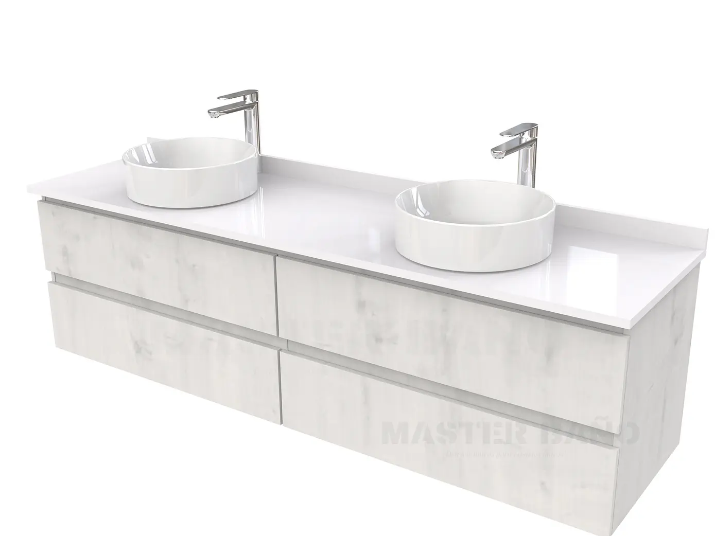 Mueble Vanitorio  para lavamanos sobreponer simple de 190 cm M4-1930-SPA / Alaska 1