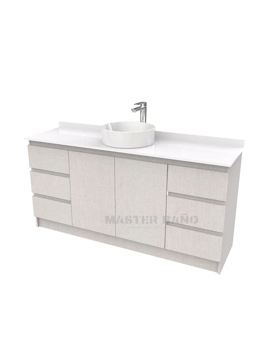 Mueble Vanitorio al piso para lavamanos sobreponer simple de 200 cm M2-2030-SPA / Giorno 1