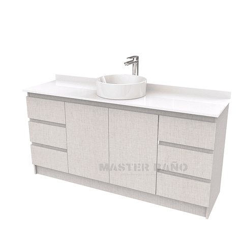 Mueble Vanitorio al piso para lavamanos sobreponer simple de 200 cm M2-2030-SPA / Giorno