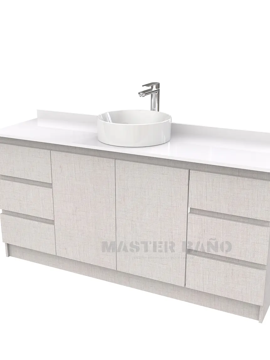 Mueble Vanitorio al piso para lavamanos sobreponer simple de 200 cm M2-2030-SPA / Giorno 1