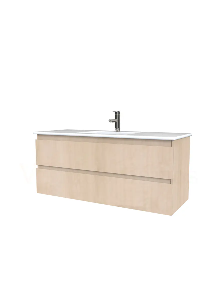 Mueble vanitorio aereo con cubierta de loza de 100 cm / M3-1001-A / Rustico 1