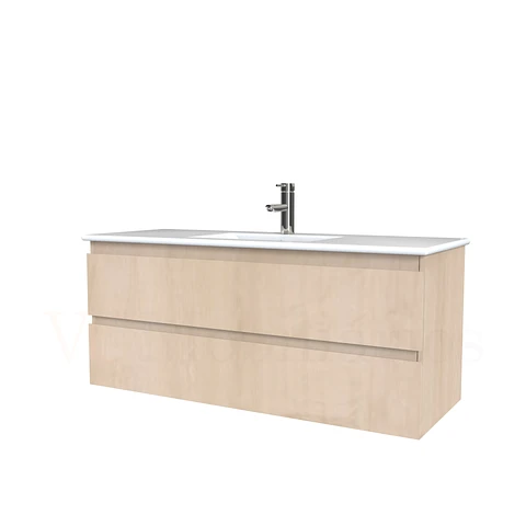 Mueble vanitorio aereo con cubierta de loza de 100 cm / M3-1001-A / Rustico