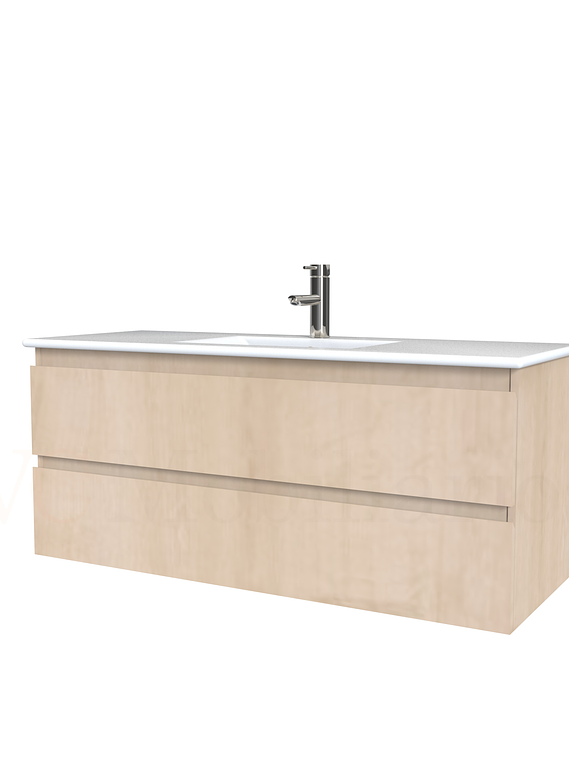 Mueble vanitorio aereo con cubierta de loza de 100 cm / M3-1001-A / Rustico 1