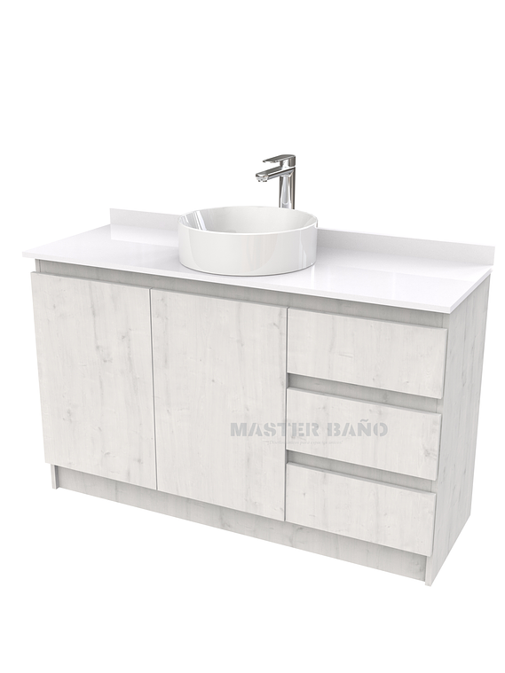 Mueble Vanitorio al piso para lavamanos sobreponer simple de 140 cm M2-1430-SPA / Alaska 1