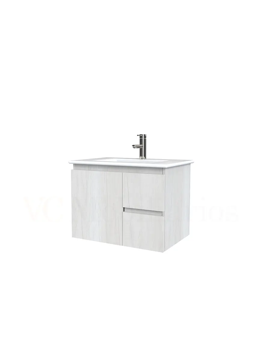 Mueble vanitorio aereo con cubierta de loza de 60 cm  /  M2-601-A / Toscana 1