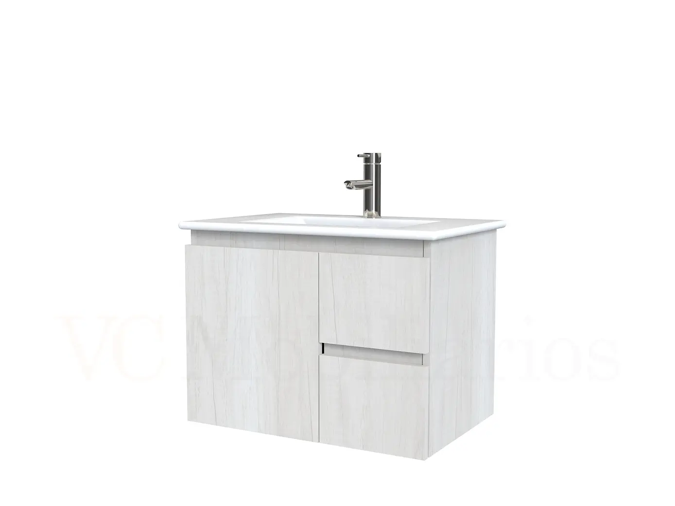 Mueble vanitorio aereo con cubierta de loza de 60 cm  /  M2-601-A / Toscana 1