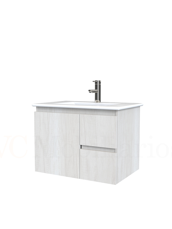 Mueble vanitorio aereo con cubierta de loza de 60 cm  /  M2-601-A / Toscana 1
