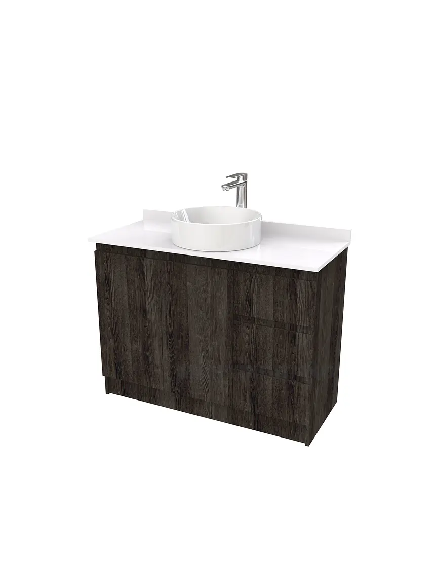 Mueble Vanitorio al piso para lavamanos sobreponer simple de 100 cm M2-1030-SPA / Espresso 1