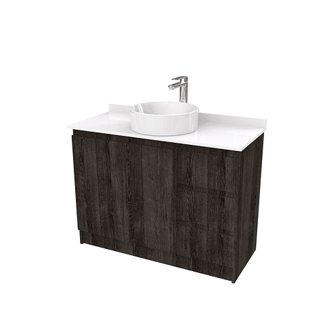 Mueble Vanitorio al piso para lavamanos sobreponer simple de 100 cm M2-1030-SPA / Espresso