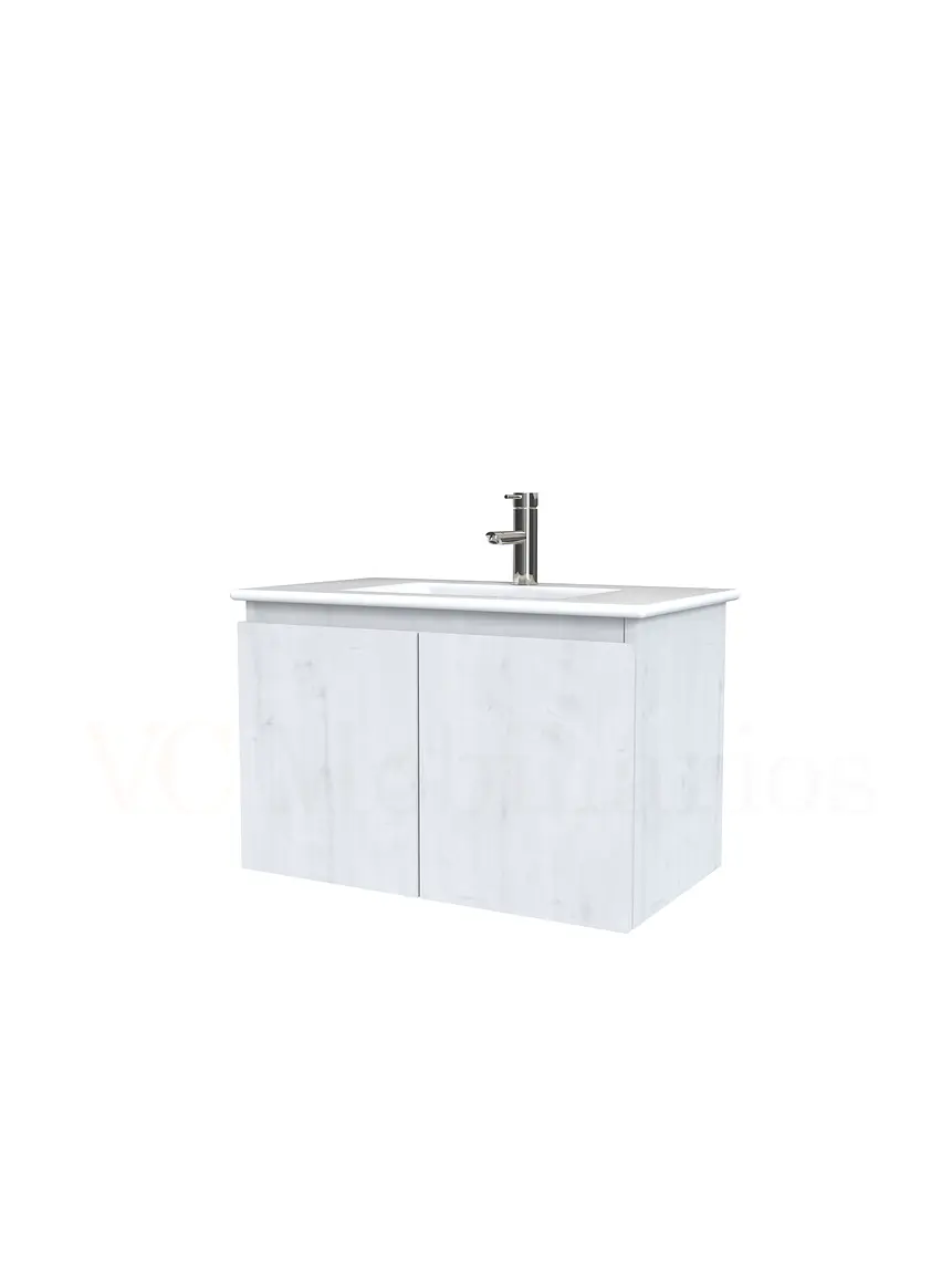 Mueble vanitorio aereo con cubierta de loza de 70 cm  /  M0-701-A / Alaska 1