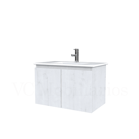 Mueble vanitorio aereo con cubierta de loza de 70 cm  /  M0-701-A / Alaska